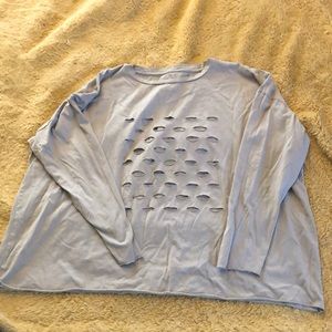 Planet by Lauren G Distressed Long Sleeve